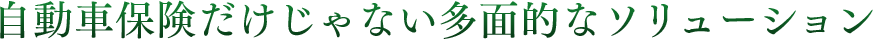 自動車保険だけじゃない多面的なソリューション